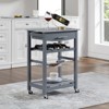 FONTOI Mobile Rolling Kitchen Island with Underneath Drawer, Trolley Serving Cart Slide-Out Wire Storage Basket, Grey, 15.75"*33.55"*22.76" - 4 of 4