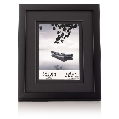 Gallery Solutions 8x10 Black Wood Frame with Double Mat