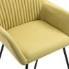 CLIHOME Modern Dining Chairs with Arms, Soft Upholstered Fabric Armchairs with Powder-Coated Steel Legs for Kitchen & Dining Room(Set of 2) - 2 of 4