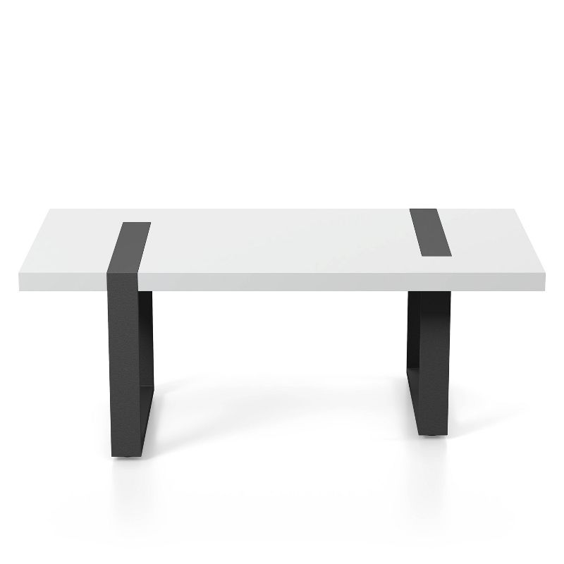 Druse Coffee Table with U-Shaped Legs White/Black - miBasics, 1 of 9
