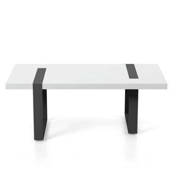 Druse Coffee Table with U-Shaped Legs White/Black - miBasics