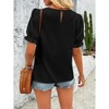 Women's Ruffle Sleeve Blouse - Flutter Short Sleeve Shirt with Ruffle Trim - 2 of 4