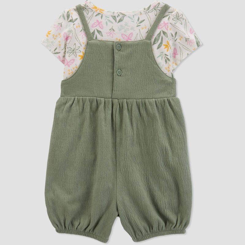 Carter's Just One You® Baby Girls' Floral Undershirt & Bottom Set - Green, 4 of 8