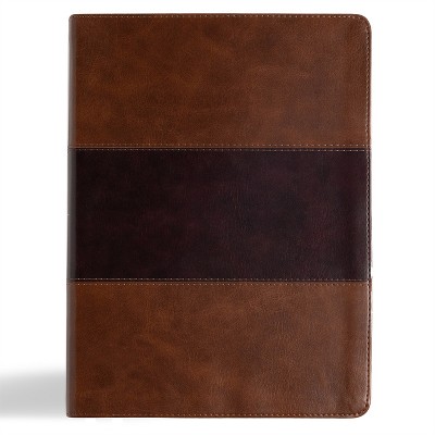 KJV Study Bible, Large Print Edition, Saddle Brown Leathertouch - by  Holman Bible Publishers (Leather Bound)