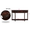 JANSNO 52" Retro Curved Wood Console Table with Shelf & Drawers for Living Room Hallway - 4 of 4