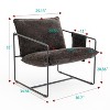 2-Piece Metal Frame Accent Chair with Arm Pocket, Skin-friendly Braid Indoor Furniture for Living Room and Bedroom - The Pop Home - 4 of 4