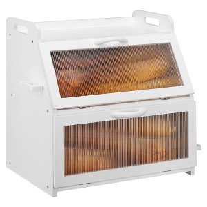 MOEPISY Bread Box for Kitchen Counter Top, Large Bread Storage Container for Homemade Bread White - 1 of 4