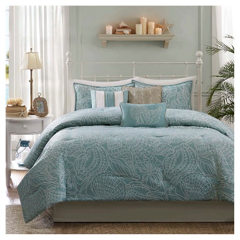 Soledad 7 Piece Comforter Set- Blue (cal King) : Target