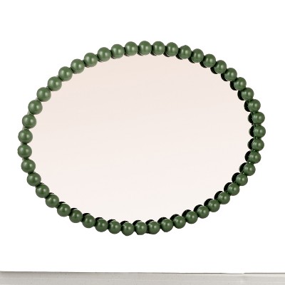 Storied Home Metal Ball Framed Wall Mirror, Green