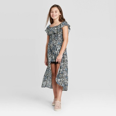 girls walk through romper dress