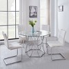 Steve Silver Co. Escondido Dining Table Chrome : 48" Modern Glass Top, Metal Frame, Seats 4 - 4 of 4