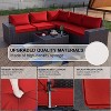 ALAULM Outdoor Patio Furniture Set Outdoor Sectional Rattan Sofa Set Brown Manual Wicker Patio Conversation Set with Cushions - 3 of 4