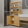 Dolonm 64.7 in. Tall Double-Door Bamboo Storage Rack with Shelves, Natural Finish for Bathroom& Bedrooms or Entryways - 2 of 4
