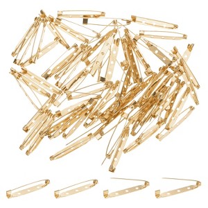 Unique Bargains Durable Multipurpose Iron Badge Brooch Pin Backs Safety Clasp 60 Pcs - 1 of 4