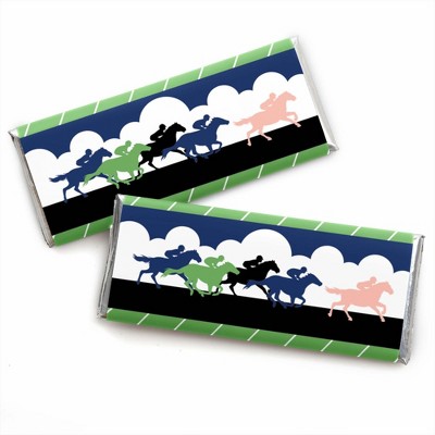 Big Dot of Happiness Kentucky Horse Derby - Candy Bar Wrapper Horse Race Party Favors - Set of 24