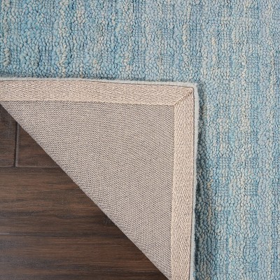 Artisan Sky Blue Wool Textured 27" x 96" Runner Rug