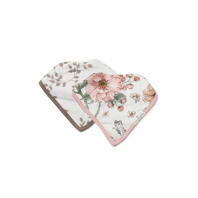 Loulou Lollipop 2pk Muslin Bandana Bib Set - Secret Garden