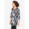 Woman Within Plus Size 7-Day Three-Quarter Sleeve Grommet Notch Tunic - 4 of 4