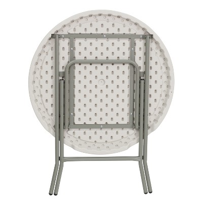 Luna Compact 31.5" White & Gray Round Folding Event Table