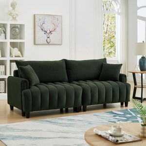 Sapphtopaz 83" Couches for Living Room 3-Seater Upholstered Convertible Sleeper Sofa with Adjustable Backrest and 2 Pillows Loveseat for Bedroom - 1 of 4