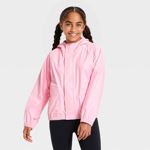 Girls' Hooded Rain Coat - All In Motion™ - 1 of 3