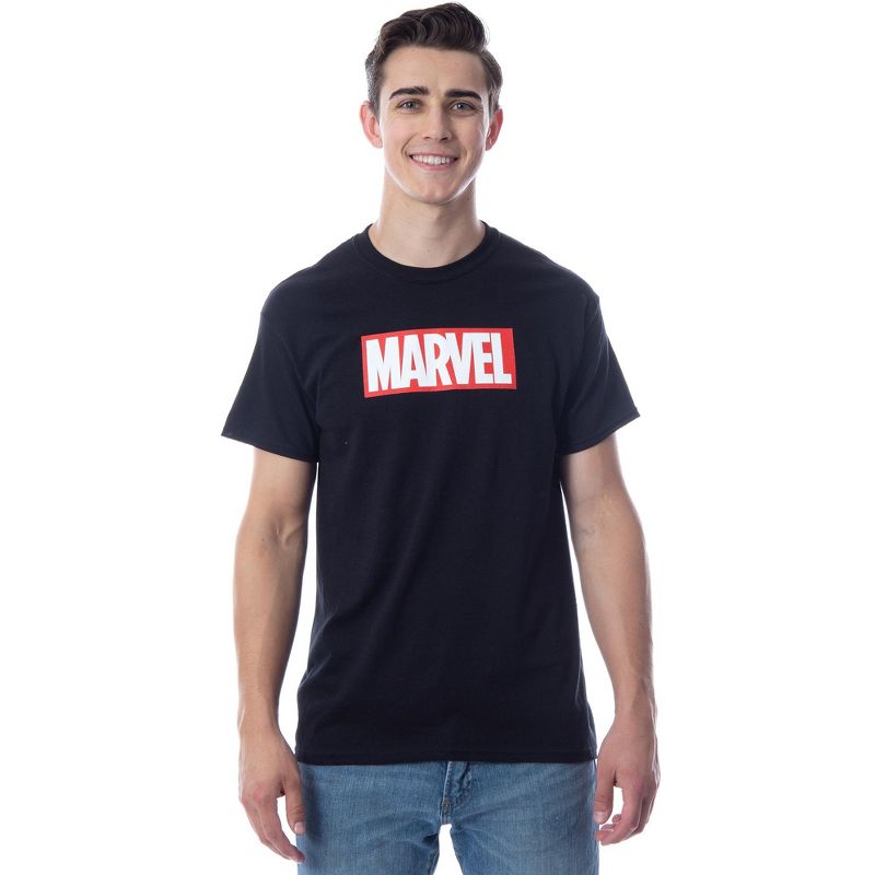Marvel Mens' Comic Book Avengers Villains Fight Half Crewneck Shirt, 2 of 6