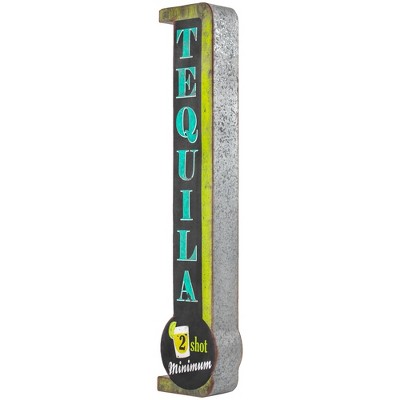 Vintage Tequila LED Marquee Sign Silver/Green - Crystal Art Gallery