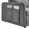 55.5" Modern Pull-Out Sleep Sofa - 2-Seater Loveseat with Lumbar Pillows & Side Pockets - 4 of 4