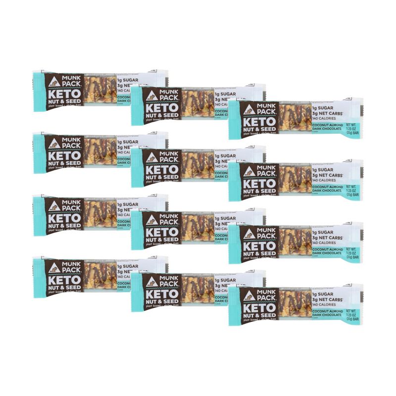 Munk Pack Coconut Almond Dark Chocolate Keto Nut & Seed Bar - 12 bars, 1.23 oz, 1 of 5