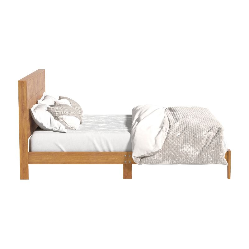 Galano Weiss Wood Frame Platform Bed With Headboard in Amber Walnut, Oslo Oak, Walnut, 5 of 17