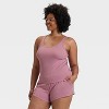Women's Ribbed Tank Top and Shorts Pajama Set - Auden™ - 4 of 4