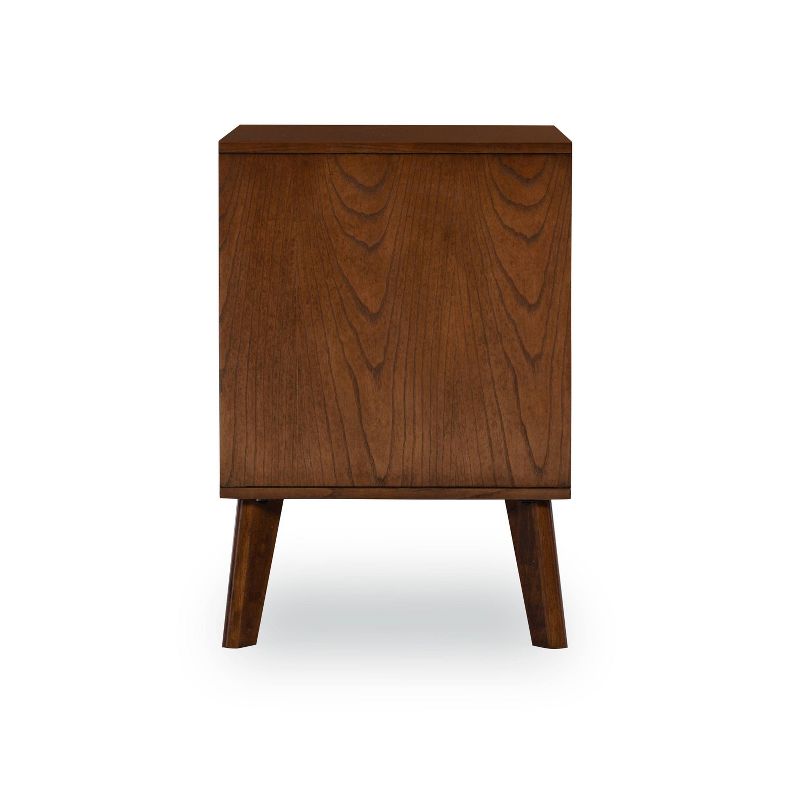Reid Mid-Century Modern Wood 1 Drawer Nightstand Walnut - Linon, 4 of 14