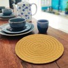 Home Marts Goods Gold Extra Thick Woven Trivet Round Placemats Natural Cotton Hot Potholder Mat Heat Resistant - 8"x8"(Pack of 4) - 2 of 4
