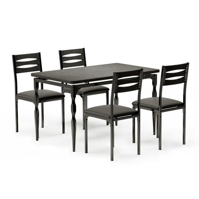 CuisinSmart 5 Piece Dining Table Set for 4, Industrial Style Dining Table and Chairs Set for 4, Kitchen Table Set for Dining Room Kitchen