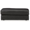 Signature Design by Ashley Contemporary Amiata Leather Ottoman, Onyx - 3 of 4