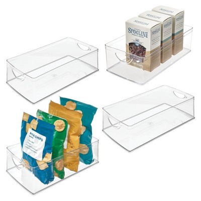 Plastic Kitchen Cabinet Storage Bins - Set of 4 - Clear - Made in USA
