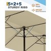 13FT Large Patio Umbrella, Double-Sided Outdoor Umbrellas with Fade Resistant Canopy for Deck Pool Garden Backyard - 2 of 4