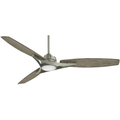 65" Minka Aire Farmhouse Outdoor Ceiling Fan Dimmable LED Light Control Burnished Nickel Gray Wet Rated for Patio Exterior House