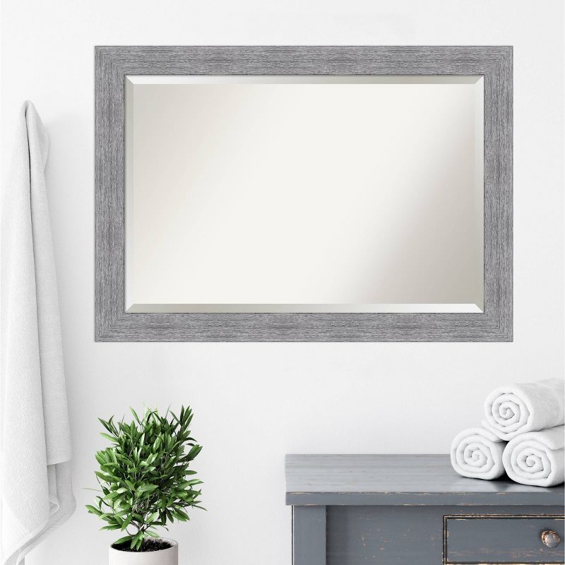 Bark Rustic Framed Bathroom Vanity Wall Mirror Gray - Amanti Art, 4 of 9