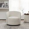KINWELL 34" W Upholstered Boucle Swivel Barrel Accent Chair - 2 of 4