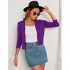 BLUEMING Womens Soft Knit Sweater Cardigan Bracelet Sleeve Open Front Cardigan Above Hip Length Cardigan - 2 of 4