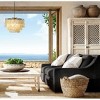 ALOADECOR Unique/Statement Coastal Natural Capiz Shell Round Tiered Chandelier - 2 of 4