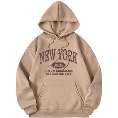 TIME HOLLOW Letter Graphic Pocket Drawstring Hoodie