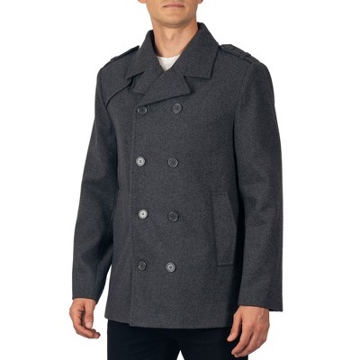 Alpine Swiss Jake Mens Wool Pea Coat Double Breasted Peacoat Jacket