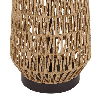 San Carlos 29" Coastal Modern Table Lamp with Bronze Accents and Oatmeal Shade