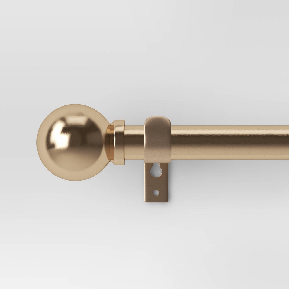 28"x48" Cafe Ball Curtain Rod Brass - Room Essentials™