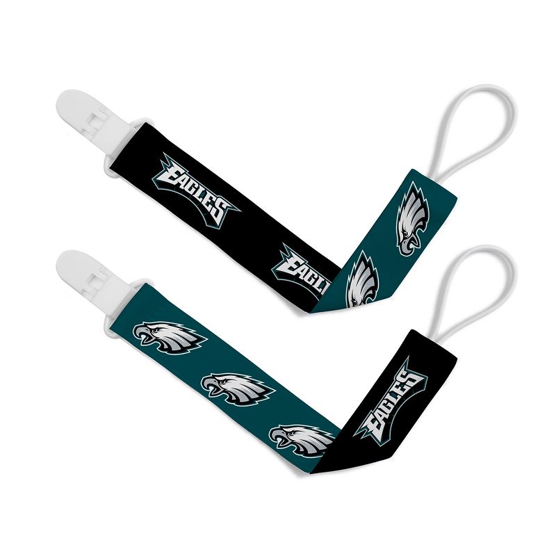 BabyFanatic Officially Licensed Unisex Pacifier Clip 2-Pack - NFL Philadelphia Eagles - Officially Licensed Baby Apparel, 1 of 5
