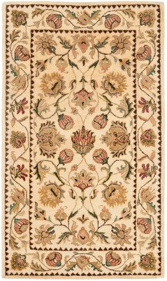 Ivory Rectangular Hand-Tufted Wool Area Rug