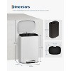 13.2 Gallon Stainless Steel Trash Can with Soft-Close Lid, Removable Inner Bucket & Rear Handle,Step-on Trash Bin for Home Office - 2 of 4