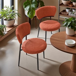 Set of 2 Upholstered Dining Chairs with Metal Legs : Target
